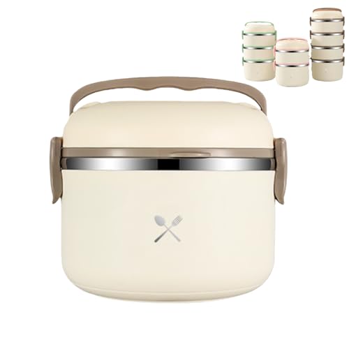 弁当箱 ご飯容器おかず容器保温弁当箱 ステンレスランチジャー 大容量 電子レンジ対応 真空断熱、304ステンレス鋼の断熱ランチボックス 昼食 あたたかい スープ 付き スボトル ス スープボトル ラン ジャー 持ち運び 水筒 ランチ 学生と会社員、多層シー