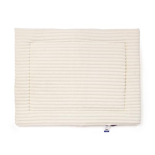 Wallace & Jones | Hundekissen mittelgroße Hunde waschbar, ca. 75 x 55 cm, Hunde Liegematte Cardi, Liegedecke M, Hundematte samtartiges Breitcordstoff, Farbe beige