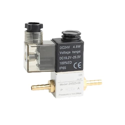 2V025-08 Dc12v 24v 220v Pneumatic Air Solenoid Valve 2 Position 2 Port Normally Closed Air Magnetic Valve Pneumatic 1Pcs(2V025 BT6)