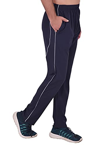 Image of Lycra Blend Regular fit Sport /Casual Track Pants for Men | Lower for Boys (Navy Blue)