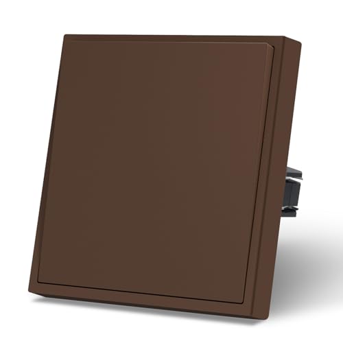 MVAVA Interrupteur encastré 1 compartiment 1 voie Inverseur 80mm*80mm Interrupteur mural Marron