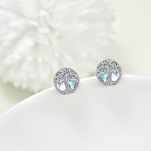 WINNICACA Yoga Lotus/Tree of Life/Sea Turtle/Butterfly/Celtic Knot/Elephant Stud Earrings Moonstone Earrings Jewelry Gifts for Women Birthday2