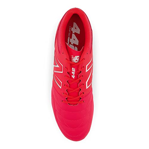 New Balance Men's 442 Team Fg V2 Soccer Shoe, Red/White, 9.5 Wide