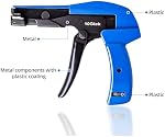 10Gtek Cable Tie Gun - Fastening and Cutting Tool with Handle Special for Nylon Cable Tie Fasten and Cut Cables in Blue