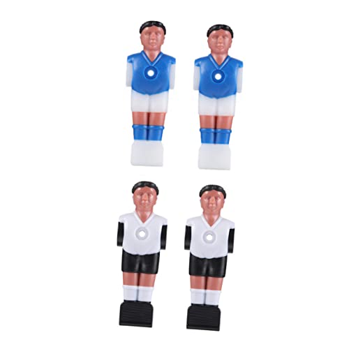 Healifty Lot De 4 Joueurs De Baby-Foot en Résine, Figurines Masculines Noires/Blanches Et Bleues/Blanches, Résistants à L’Usure, Accessoires pour Table De Football, Remplacement pour Jeu Intérieur