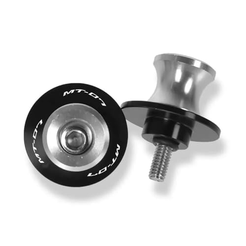 オートバイ用ロッカーアームスプール Y&ama&ha Mt 07 FZ Mt07 Fz07 2014-2016 2021 2018 2019 2020 6mm スイングアームスプール スライダー ネジ スタンド オートバイ用(Silver-1)