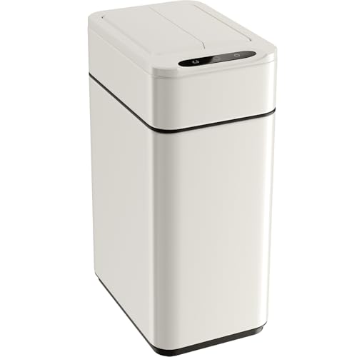 hOmeLabs Durable 2.4 Gallon Sensor Trash Can, Retractable Butterfly Lid, Batteries Included, Space-Efficient, Easy Clean, Battery-Powered