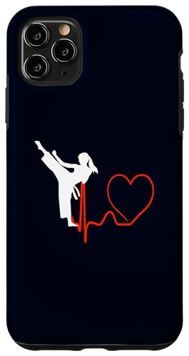 Carcasa para iPhone 11 Pro Max Karate Fighter Girl Heartbeat ECG Funny Martial Arts Sports