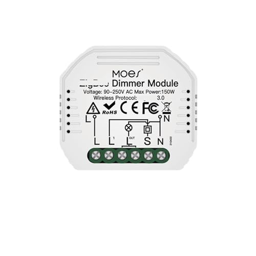 Interruptor de 1/2 vías con módulo de atenuación mini 90-250V para regular luz