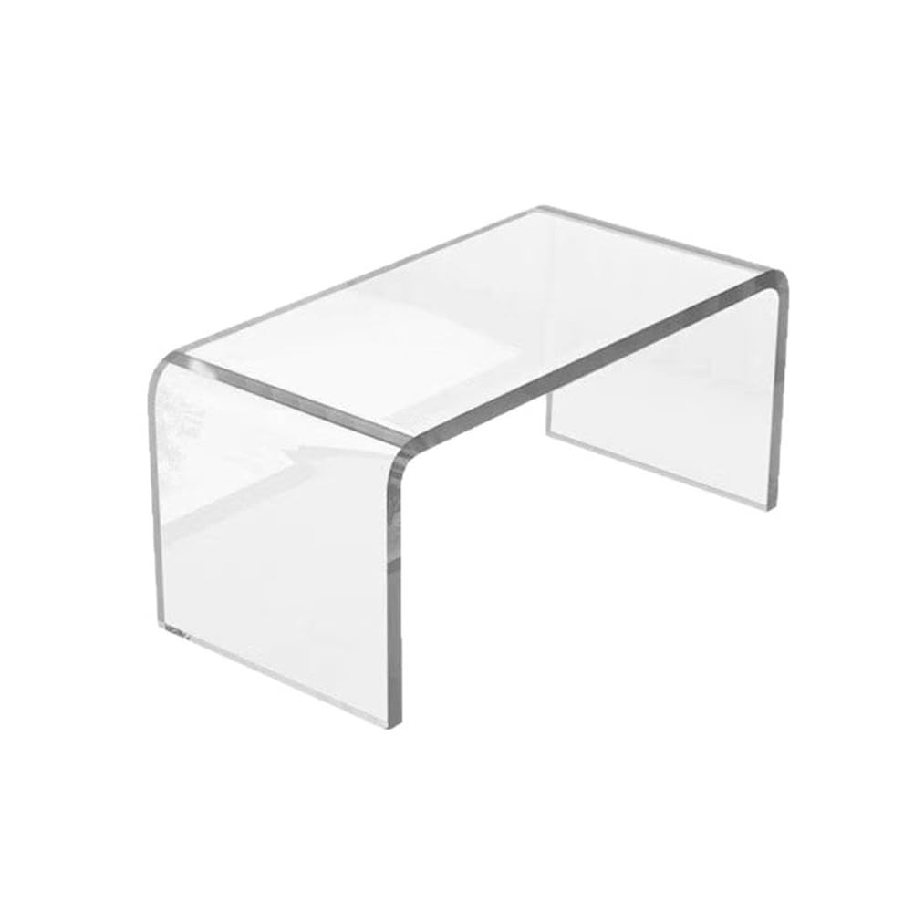 SXZenSpace Acrylic Riser Display Stand, Clear C-Shaped Coffee Side Table | Versatile Floating Small for Cupcake, Collectibles Display, Retail Showcase, Decorations,Clear,32 * 23 23.5cm