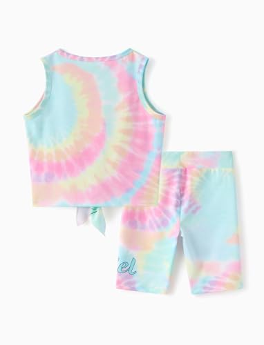 Image of Disney Stitch丨 Frozen丨 Minnie Mouse丨Princess丨Winnie Tank Top+Dolphin Shorts Girls Outfits Workout Athletic Set Summer