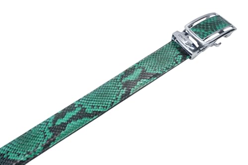 Image of Pelgio Genuine Python Snake Skin Auto Locking Men's Belt 46 inch Long