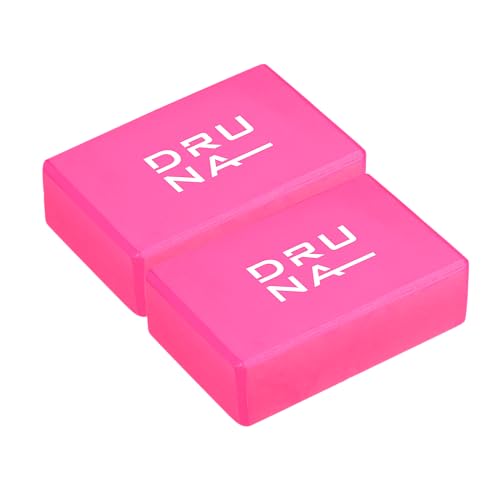 DRUNA Bloque de Yoga 2 Piezas de Espuma EVA y Pilates Ligero y Antideslizante (EVA Ciclamen)