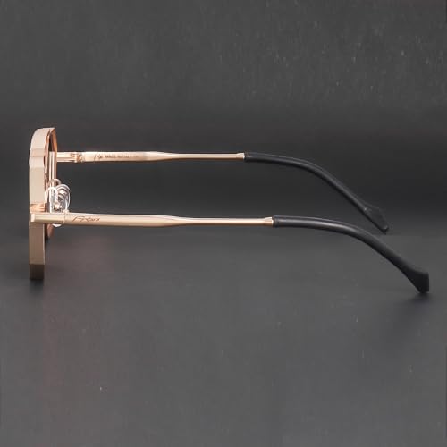 Image of FUNGLASSES Hexagon Round Sunglasses Metal Frame Stylish Goggles For Men's and Women's