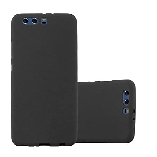 Cadorabo Fodral för Huawei P10 Plus i frost svart – mobiltelefonfodral av flexibel TPU silikon – silikonfodral skyddsfodral ultra slim soft backcover case stötfångare