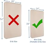 American Baby Company Waterproof Fitted Mini Crib Mattress Protector 38" x 24" - Quilted, Noiseless, Soft & Breathable Pack n Play and Mini Crib Mattress Cover | Quilted, Noiseless, Ultra-Soft & Breathable Pack n Play and Mini Crib Mattress Cover