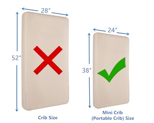 Image of American Baby Company Waterproof Fitted Mini Crib Mattress Protector 38 inch x 24 inch - Quilted, Noiseless, Ultra-Soft & Breathable Pack n Play and Mini Crib Mattress Cover