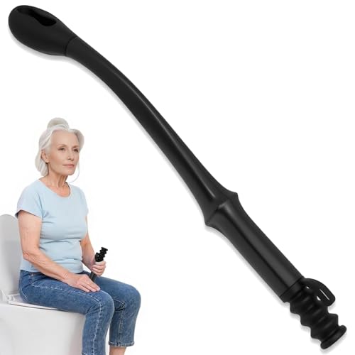 Toilet Aids for Wiping Premium Butt Wiper Tool for Women and Men with Long, Reach&Hygienic Release, Ideal Toilet Aids for Wiping in Bathroom, Elderly, Pregnant, Limited Mobility Users (Black)