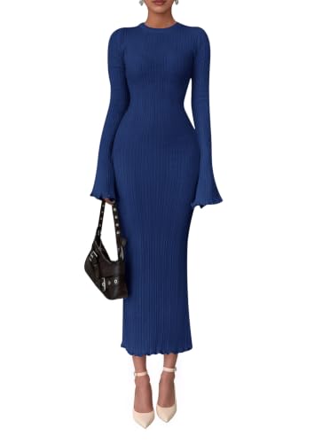 Image of PRETTYGARDEN Women's Sweater Dress Long Sleeve Maxi Dresses