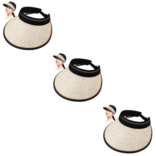 Chapeau de paille pliable en lin et coton avec passage queue de cheval