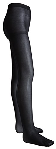 Sportoli Girls Microfiber Deluxe Hold and Stretch Footed Ballet Tights - Black (size 12/14)3