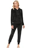 ANOTHER CHOICE Womens Velour Tracksuit Velour Sweatsuits for Women 2 Piece Soft Zip Up Hooded Velvet