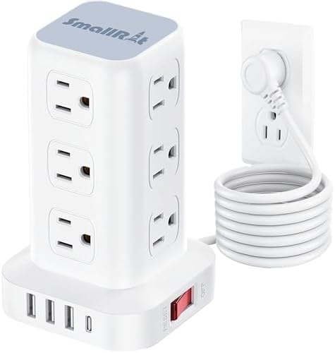PD 20W USB C Surge Protector, Mini Power Strip Tower Travel 12 AC 4 USB Power Strip with USB Ports 6.5FT Overload Protection for Home Office PD 20W USB C Surge Protector, Mini Power Strip Tower Travel 12 AC 4 USB Power Strip with USB Ports 6.5FT Overload Protection for Home Office
