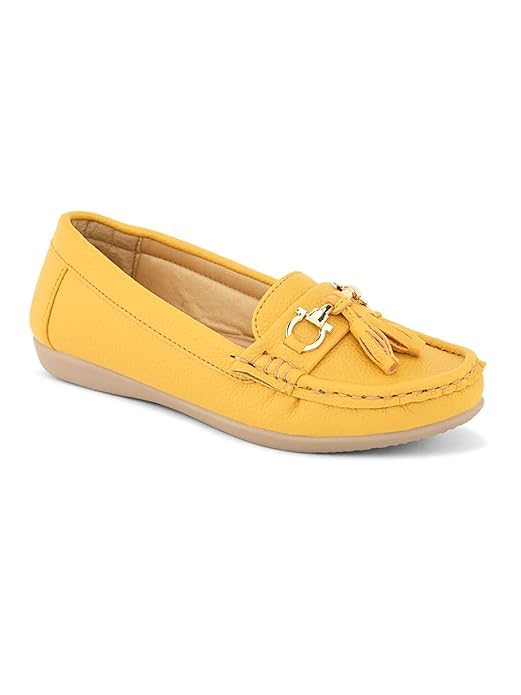 K KOMMY FASHIONS Womens Stylish Comfortable Pull On Flat Loafer Ballet Casual & Formal Shoes Yellow 5 (B0CH7JHKFK) Amazon Price History, Amazon Price Tracker