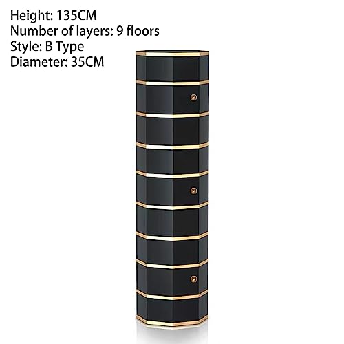 Tour de rangement à chaussures 360 rotative avec design octogonal