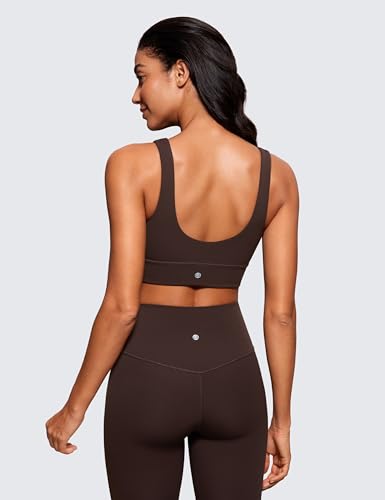 Image of CRZ YOGA Butterluxe U Back Sports Bras | Light Support, Removable Pads, Yoga, Extremely Soft, Longline, Scoop Neck, Wide Straps, for Women