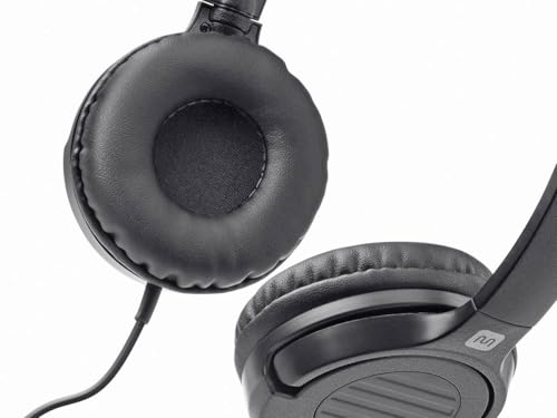 Monoprice Hi-Fi Lightweight On-Ear Headphones - with in-Line Play/Pause Controls and Built-in Microphone, Black by Monoprice - Image 4
