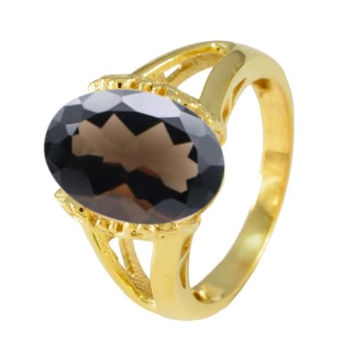 Image of 55Carat Choose Your Color Genuine Stone Ring 18K Gold Plated Oval Handmade Jewellery for Gift Sizes 4-13