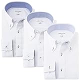 [オリヒカ] ワイシャツ 形態安定 長袖 3枚 セット 抗菌防臭 オールシーズン ビジネス シャツ メンズ Eセット ボタンダウン 首回り43cm裄丈86cm