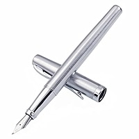 Duke 209 Bent Nib Fountain Pen - Matte Black Fude Calligraphy Pen With Converter