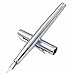 Duke 209 Bent Nib Fountain Pen Set with Ink Refills Converter, Steel Sliver