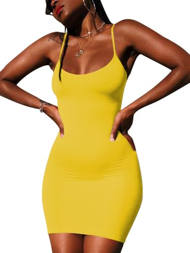 Image of Nimsruc Women Sexy Bodycon Mini Dress Summer Short Backless Spaghetti Strap Dresses