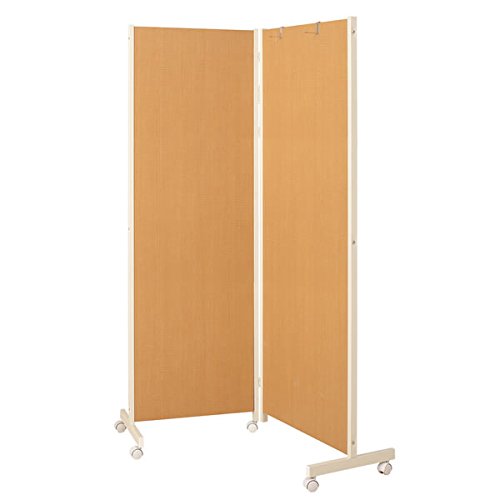 Amazon｜キャスター付きパーテーション2連 高さ180cm ナチュラル NJ