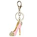 Reizteko Fashion Lady's High Heel Shoe Rhinestone Alloy Women Bag or Car Keychain (Pink)