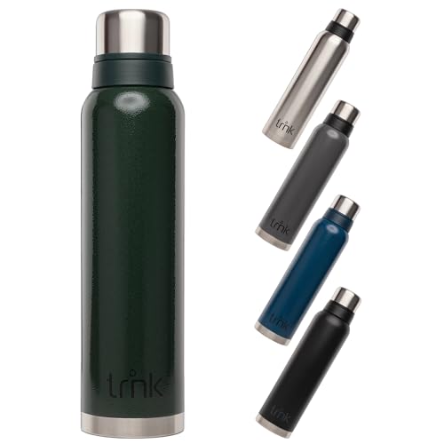 trnk Termo para exteriores Polar 2 – Termo de acero inoxidable 1600 ml – Sin BPA – El termo mantiene caliente 40 horas – Tapa con 2 vasos – Apto para lavavajillas (verde bosque)