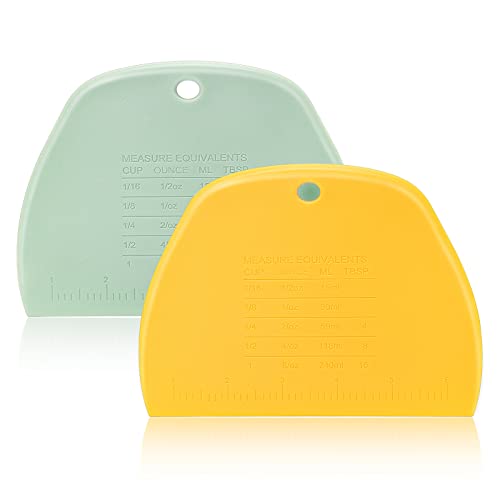 Colgre Dough Scraper Bench Scraper For Baking,3 Pieces Food Safe Plastic Dough/Cake/Bread/Pizza Cutter For Kitchen Tools,Yellow-Yellow-Green… #TOP3