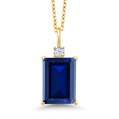 Gem Stone King 18K Yellow Gold Plated Silver Blue Created