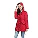 YYNUDA Wintermantel Damen Warm Gefüttert Winter Parka Mittellang Winterjacke Winterparka mit Fellkapuze Dicke Coat Große Größen #337 Rot XXL