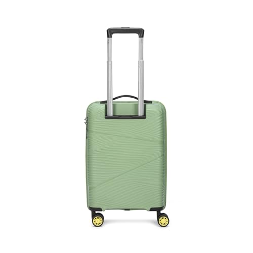 Image of Skybags Swirl Cabin Trolley Bag 56cm | Small Hard Luggage | 8 Wheels Suitcase for Travel | 3-Digit Combination Lock with Anti-Theft Zipper | Polypropylene | 3 Years Warranty - Unisex (Green)