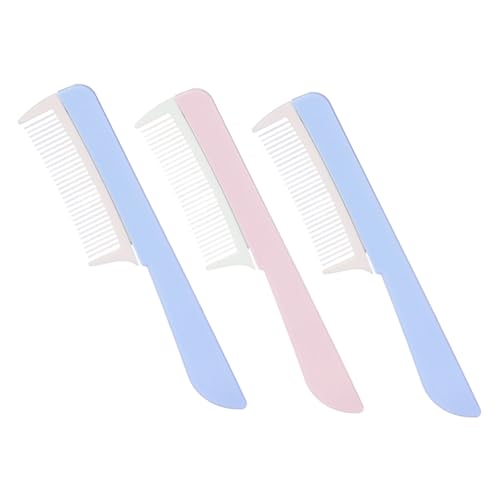 MOTHNUR 3 Piezas Rizador De Pelo Cepillo De Pelo Redondo Pequeño Bueno Estilo Peine De Peluquería Rata Dentado Recortadora Acondicionador Cepillo Secador De Pelo Champú Equipo Abs