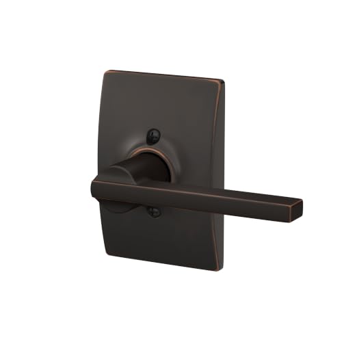 Image of SCHLAGE Latitude Non-Turning Dummy Door Handle, Reversible, Aged Bronze | Non-turning dummy lever door handle with no latch or lock, Decorative pull, One sided, Easy to install, Certified durability
