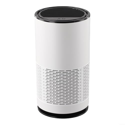 Besttoolifes Purificador de aire portátil USB para coche, hogar, oficina, eliminación de humo, purificador de aniones, funcionamiento silencioso, cobertura de 10 m³ (blanco)