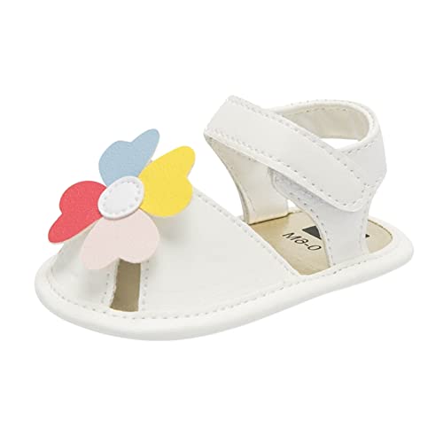 Sandalias de Verano para bebé niñas Zapatos de Vestir de Flores de Infantile para bebé Zapatos de Princesa de Bowknot Antideslizante Sandalias (White, 20) Cover