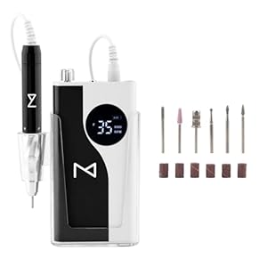 M – Ying Yang Brushless Nail Drill – 35K RPM Wireless Powerhouse, 85w, Aluminum Alloy Shell, Ultra Quiet Operation for Smooth Precision Nail Art (Black)