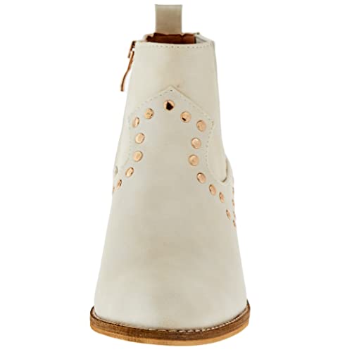 Corkys Womens On Fleek Zippered Casual Boots Ankle Low Heel 1-2" - Off White2