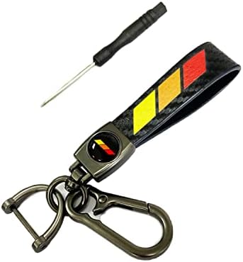 AJLOTMO Leather Key Chain Suit for Toyota Car Key Fob Key Chain Keychain Compatible with Toyota Camry Highlander Corolla Sequoia Tundra Tacoma 4Runner Trucks (Black)